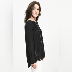 Banana Republic blouse with lace front